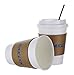 120 Pack - 12 Oz Hot Paper Coffee Cups with Lids, Sleeves, Stirring Straws To Go. Bulk set of White, Disposable, Insulated Drink Cups - No Leaks