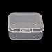 AKOAK Clear Polypropylene Square Mini Storage Containers Box with Hinged Lid for Battery,Accessories,Crafts,Learning Supplies,Screws,Drills,Pack of 6 (2.36
