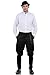 ThePirateDressing Mens Steampunk Victorian Cosplay Pants 100% Cotton Trousers for Halloween Renaissance Fair Gothic Costume Airship Pirate Look – Black (Medium)