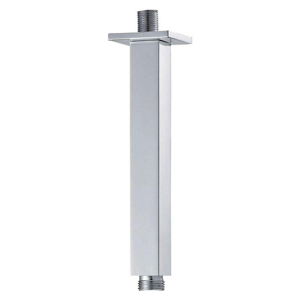 Kibath L112614 arm Height 17 cm. Fixed Shower Holder Rectangular and Square Shapes for Ceiling anchoring, Polished Chrome