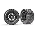 TRAXXAS Tires & wheels, assembled, glued (XRT™ Race black wheels, Gravix™ tires, foam inserts) (left & right)