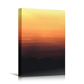 signwin Canvas Wall Art Gradient Sunset Coastal Orange...