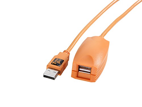 Tether Tools TetherPro 16' USB 2.0 Active Extension Cable, High-Visibility, Orange