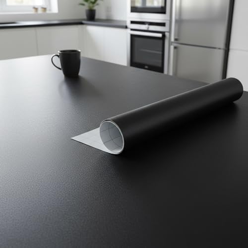 Ambiance Sticker Roll of Adhesive Coating for Kitchen, Furniture and Bathroom Black Granite H60 cm x L40 m