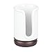 mDesign Decorative Ceramic Disposable Paper or Plastic Cup Holder Dispenser for Bathroom Vanity Countertops - Use for Water, Mouthwash, Rinsing - White/Bronze