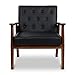 JIASTING Mid-Century Retro Modern Accent Chair Wooden Arm Upholstered Tufted Back Lounge Chairs Seat Size 24.4
