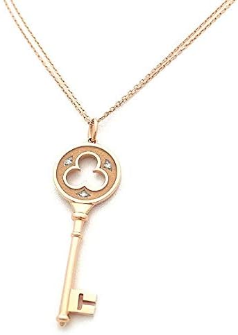 Amazon Tiffany Co クローバーキー ネックレス ダイヤ入り ロングチェーン K18rg 中古 ネックレス 通販