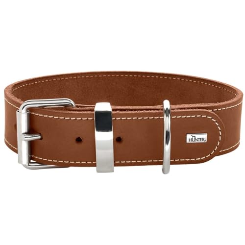 HUNTER AALBORG SPECIAL Hundehalsband, Leder, strapazierfähig, komfortabel, 65 (L), cognac