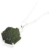 AAKYN JEWELS Authentic Rough Moldavite Pendant Necklace Moldavite From Czech Republic 14k Gold Vermeil Moldavite Pendant Handmade Jewelry Healing Crystal Pendant Birthday Gift for Her