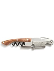 Pocket By Coutale Sommelier - The French Patented Spring-Loaded Double Lever Waiters Corkscrew and Wine Bottle Opener (Naturalwood)