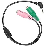 Headset Buddy: PC Computer Headset to Phone Adapter - Dual 3.5mm to 2.5mm (01-PC35-PH25)