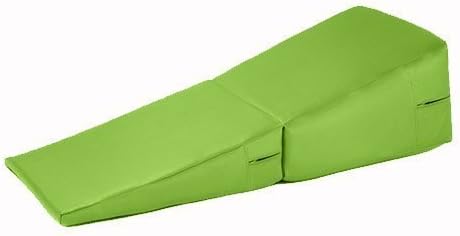 Shopisfy Faux Leather Folding Gymnastics Wedge Training Safety Mat - Lime Green