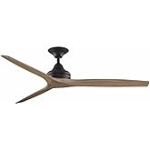 Fanimation Spitfire - 3 Blade Ceiling Fan - 12 Inches Tall and 60 Inches Wide - Dark Bronze Finish - Natural Blade Color