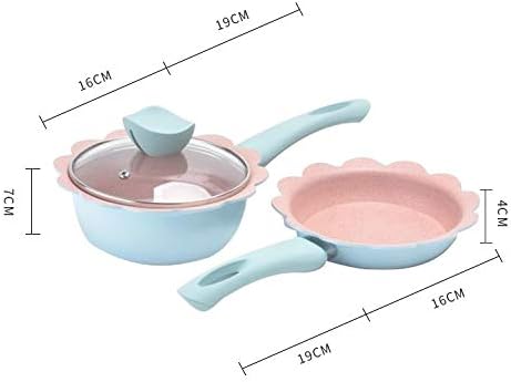 Amazon 蓋付きの青いミルクパン 相補食品ポットは 赤ちゃんがミルクパン麦飯石ノンスティック家庭用多機能小型ポット 色を調理します Jinguishangmao ミルクパン オンライン通販