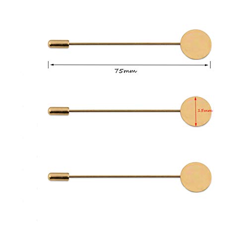 Forise 30pcs New Fashion Round Tray Gold and Silver Color Safety Pins Brooches Needle Suit Tie Hat Scarf Badge for DIY Jewelry Accessories