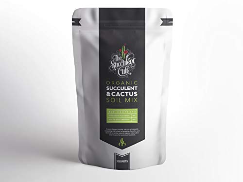 Premium Organic Succulent & Cactus Soil Mix, Fast Draining Pre-Mixed Blend (3 Quarts)