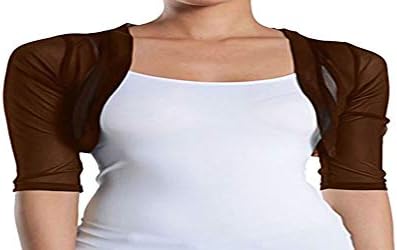 Fashion Secrets Women's Sheer Chiffon Bolero Shrug Jacket Cardigan 3/4 Sleeve