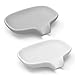 SUBEKYU Soap Dish with Draining Tray, Silicone Soap Holder Saver for Shower/Bathroom, Keep Soap Bars Dry Clean, 2 Pack (White+Gray)