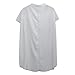 Women Shirts for Work Short Sleeve Chiffon Solid T-Shirt Office Ladies Loose V Neck Button Tops Gray