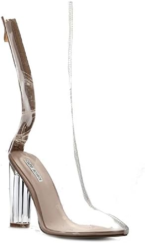 CherryMad Ella-1 Transparent Vinyl Block Chunky Clear Perspex Ankle Boot Bootie (10, Clear)
