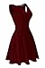 Sylvestidoso Women's A-Line Sleeveless V-Neck Pleated Little Wine Red Cocktail Party Dress (M, Wine Red)
