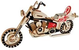 Medium Difficulty Wooden Three-Dimensional Puzzle Children'S Toy Sports Car House Villa Hut Gun Fighter Simulation Spell Insert Block Model Boy Girl Birthday Puzzle Gift Harley Motorcycle