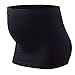 Maternity Belly Band Pregnancy Pants Extender Seamless Stretchy Bands Women Black (M)