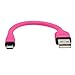 dCables Bendy & Durable Short Micro USB Charging Cable - 7 Inch - Pink - for Android