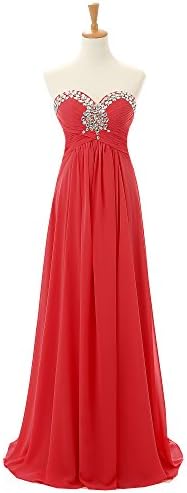 Kmformals Women's Beaded Long Prom Dress Brdiesmaid Dresses Size 8 Red