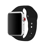 AdMaster Silicone Apple Watch Band and Replacement Sport iwatch Accessories Bands Series 3 2 1 Black 38mm S/M