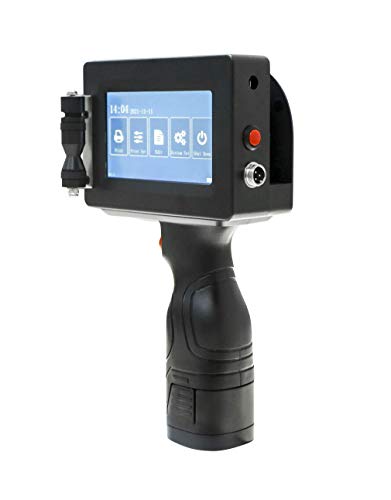 PEKOKO 25.4mm Handheld Inkjet Printer with Solvent Quick Dry Ink for Marking up to one-inch Tall Logos, barcodes, Letters, Numbers, and Symbols on Any Substrate