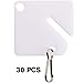 30PCS Plastic White Key Tags, Writable Slotted Rack Key Tags with Snap Hook Key Identify Tags Bulk Key Tags for Key Cabinet