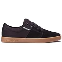 Supra Footwear - Stacks II Low Top Skate Shoes, Black-Gum, 13.5 M US Women/12 M US Men