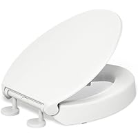 KOHLER Hyten Elevated Quiet-Close Elongated Toilet seat, White