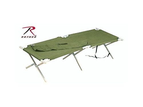 OLIVE DRAB ARMY GREEN GI ALUMINUM METAL FOLDING CAMPING PORTABLE SHELTER COT BED
