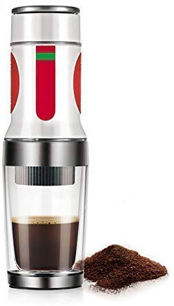 CENPEN Kaffee-Maschine, bewegliche Handpresse Kaffeemaschine Mini-Hand Espresso Pods Kaffee-Kapsel-Maschine (weiß)