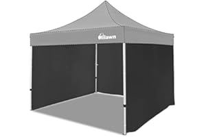 OLILAWN Instant Canopy Tent SideWalls with Silver Coating for 10x10 FT Pop Up Canopy, 300D Polyester, Waterproof, Superb UV Protection, Black(3PCS Sidewalls Only, Canopy Tent NOT Included)