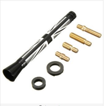 Alamor UK/GER Flag Car Antenna - 7.7cm/10.7cm, Carbon Fiber, Universal Fit for Mini Cooper, Special Electric Color Coating Process for Fade-Resistant