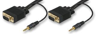 PRO SIGNAL PSG03036 VGA & 3.5mm Stereo Jack Male to Male Lead Black 2m