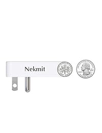 Nekmit®, cargador de pared USB, de doble puerto, muy delgado, Blanco