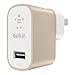 Belkin Metallic Mixit -12W 2.4Amp Fast - Home & Car Lightning Charger W/C TYPE C Adapter - Gold White Kit -(Retail Packing) For iOS iPhone 8/+/X iPad Pro