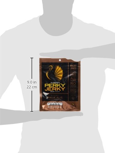 Perky Jerky Brewmaster's Pale Ale Turkey Jerky, 2.2oz (Pack of 12) - Low Sodium - 10g Protein per Serving - Low Fat - 100% U.S. Sourced - Tender Texture