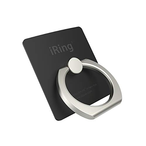 AAUXX The Original iRing Cell Phone Finger Holder for car & Office. Ring Stand Accessory for iPhone, Samsung, Other Android Smartphones and Tablets. (Matt Black)