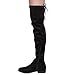 LILIANA GD97 Women's Drawstring Thigh High Flat Stretchy Boots Run Half Size Big