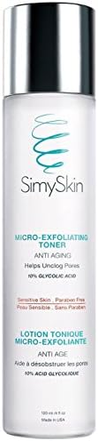 SimySkin Micro-Exfoliating Toner Anti-aging for Her/Him Unclogs pores and deep cleanses blemish-prone skin