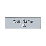 Name Badges - Name Tags - Custom Engraved with Magnet Fastener (Brushed Silver/Black)