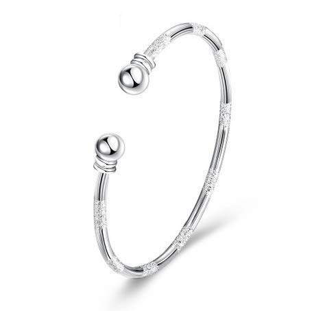 Hilier 925 Sterling Silver Plated Fashion Bangle Bracelet (Classic)