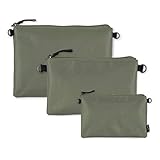 JuJuBe Dry Wet Bags | On The Go | Waterproof Reusable Bags, Organization for Diaper Bags, Baby Strollers | Machine Washable Travel Bags with Zipper Closure | 3-in-1 Set | Olive