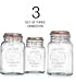 Glass Canister Quality Set of 3 Clear Round Jars with Hermetic Seal Bail & Trigger Airtight Lock Lids for Kitchen & Pantry- Food Storage Organization Containers For Flour, Sugar, Coffee Bean