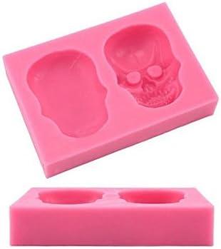 Kanggest 1 Piezas Molde de Silicona para Hornear de DIY pastel pan Chocolate gelatina pudding molde de pasteleria Cabeza de calavera hornear molde de pasta para Halloween
